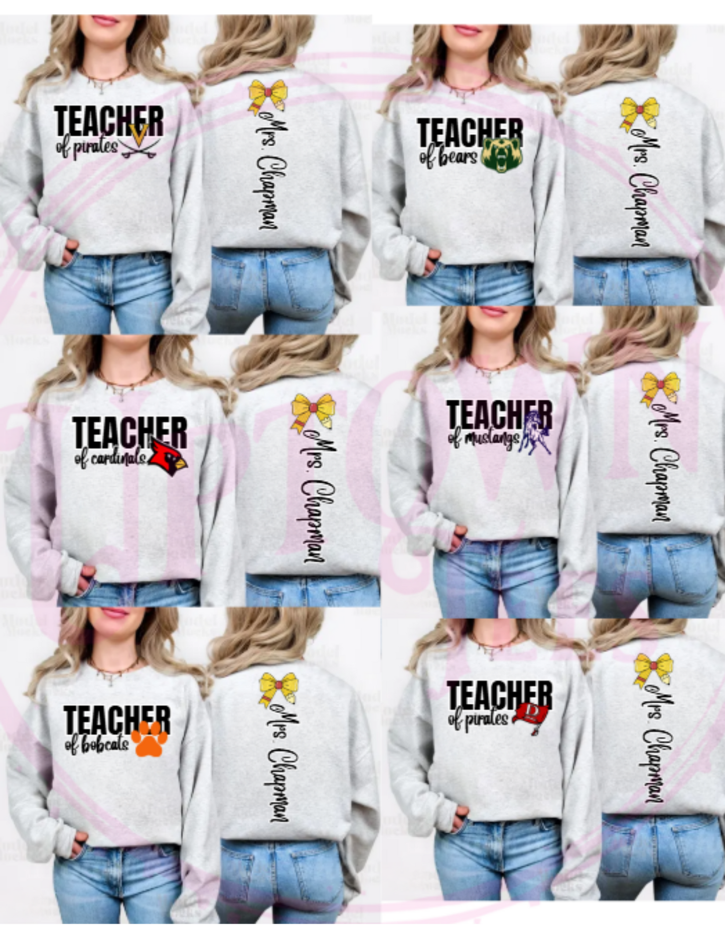 ASH GREY- MASCOT TEACHER - FRONT AND BACK