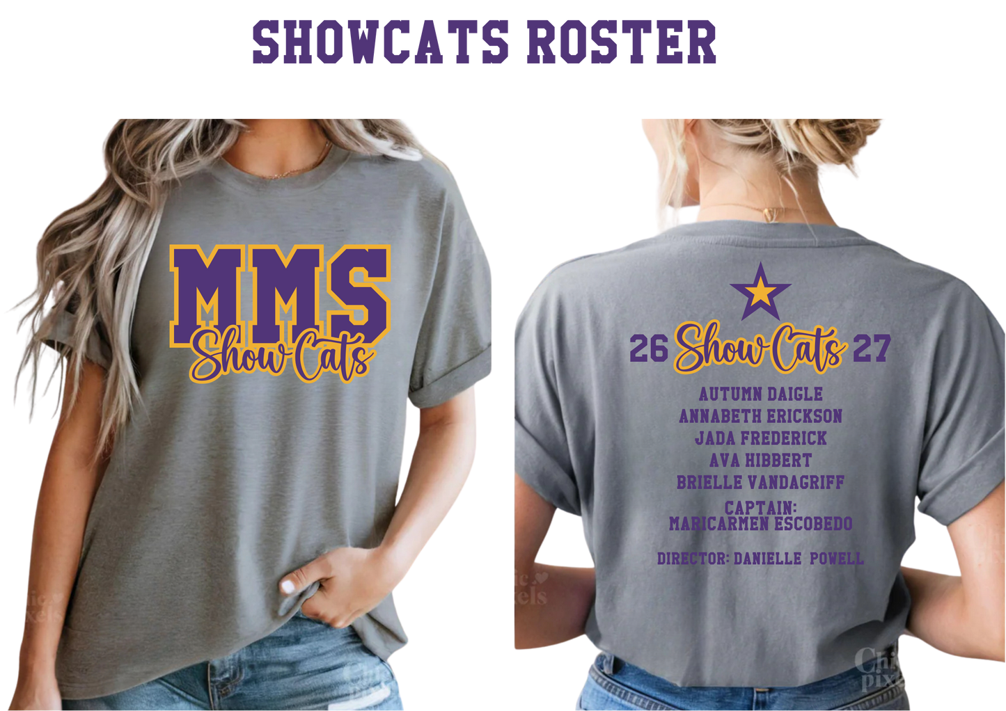 MMS SHOWCATS ROSTER SHIRT
