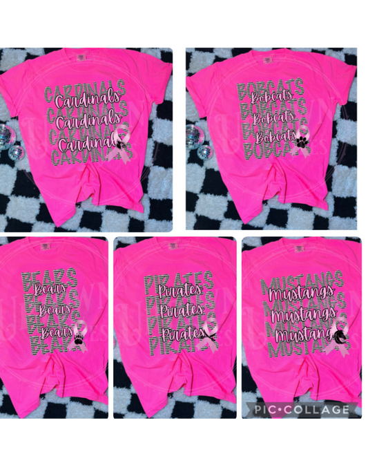 NEON PINK- CHECKERED REPEATED MASCOT