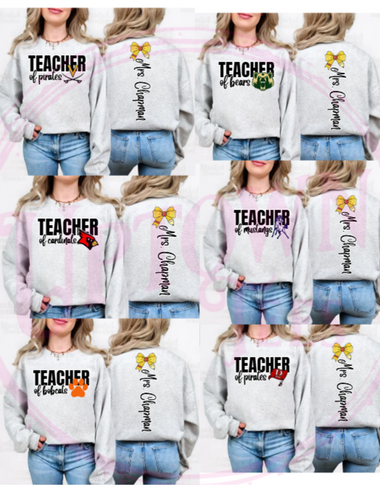 ASH GREY- MASCOT TEACHER - FRONT AND BACK