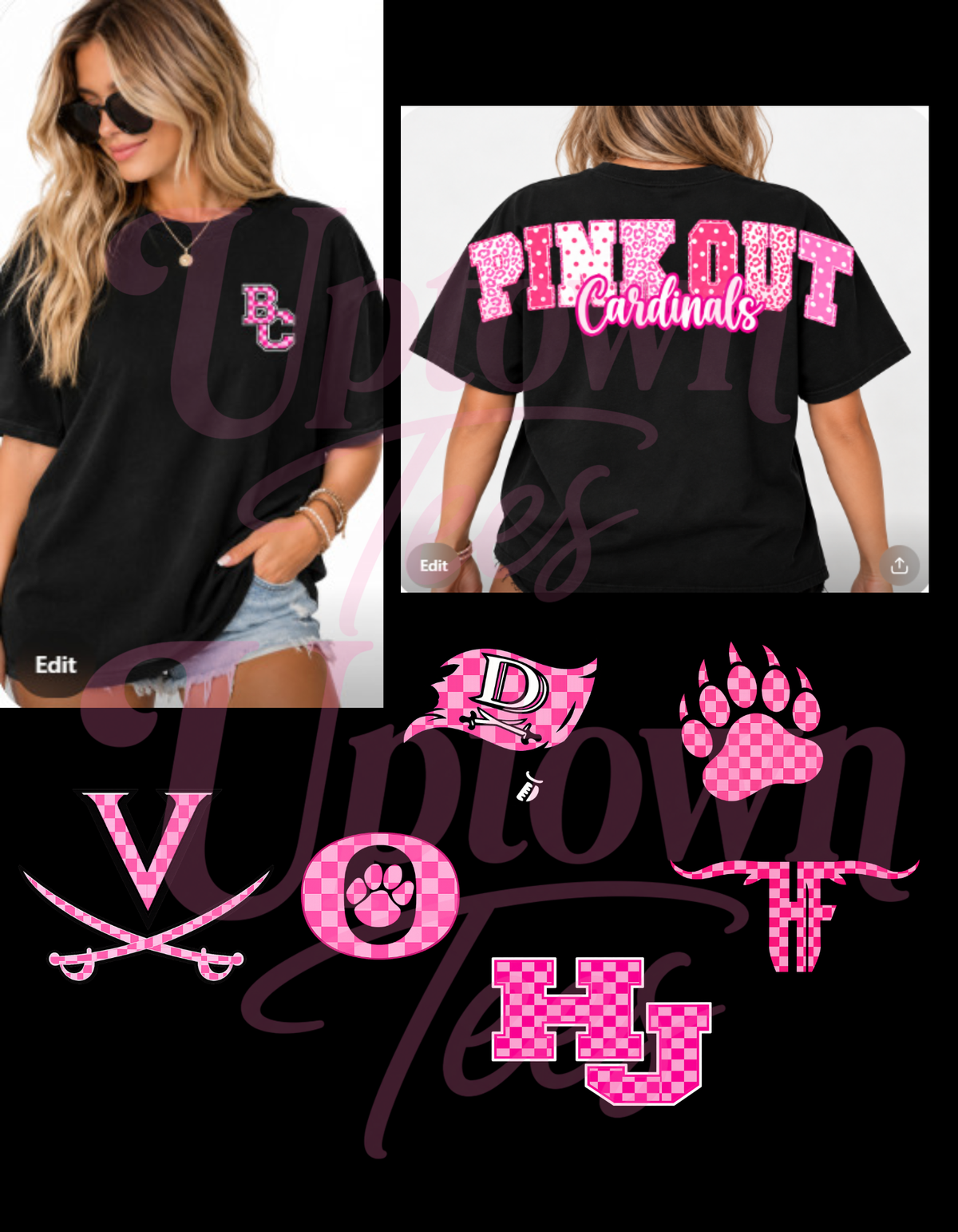 BLACK- PINK OUT/ FULL BACK
