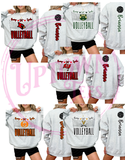 ASH GREY- MASCOT VOLLEYBALL - FRONT AND BACK