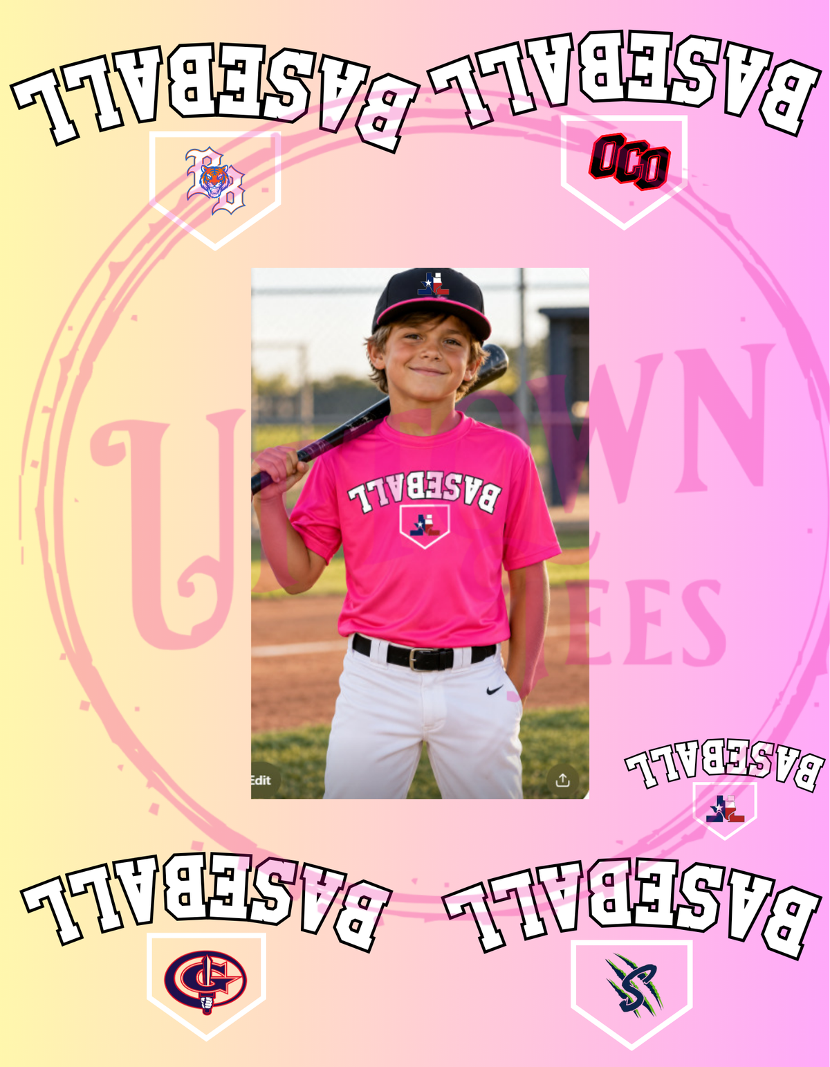 PINK- PINK OUT BASEBALL HOME PLATE