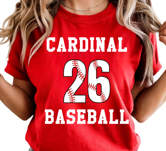 CARDINAL BASEBALL W/NUMBER