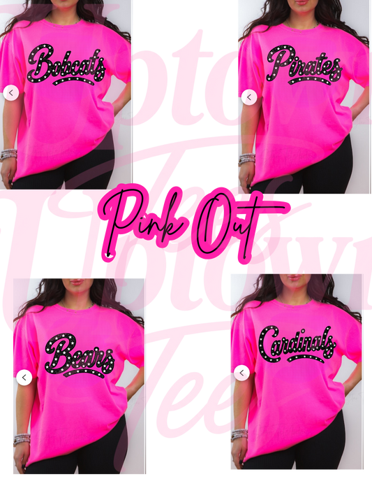 NEON PINK- BLACK SCRIPT