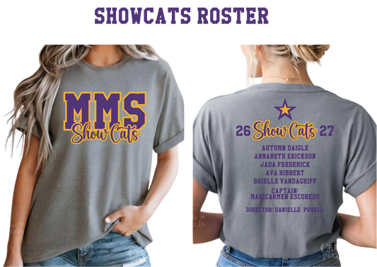 MMS SHOWCATS ROSTER SHIRT